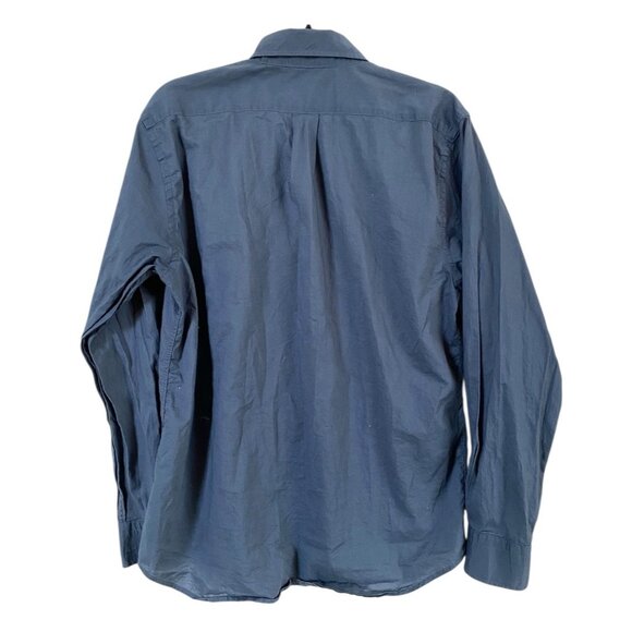 Express Mens Precision Fit Y2K Teal Blue Western Vibe Embroidered Button‎ Down L - Picture 2 of 6